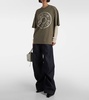 Distressed logo cotton-blend T-shirt