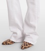 Chain-detail high-rise bootcut jeans