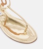 Almost Bare metallic leather thong sandals
