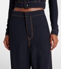 Tailored wool-blend georgette wide-leg pants