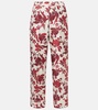 Leda printed silk wide-leg pants