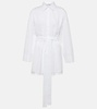 Tea belted cotton poplin blouse