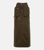 Denim cargo maxi skirt 