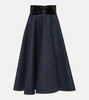 Denim midi skirt
