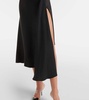 Asymmetric satin midi dress
