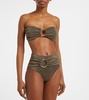 Dorit high-rise lamé bikini bottoms