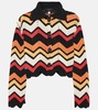 Kaleidoscopic Chevron cotton-blend cardigan