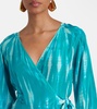 Tie-dye silk wrap dress