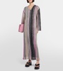 Striped sequin-embellished maxi dress