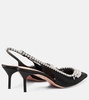 Crystal Crush satin slingback pumps