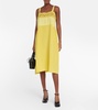 Lace-trimmed silk-blend midi dress