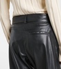 High-rise faux leather straight pants