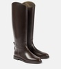 Leather knee-high boots