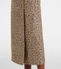 Off-shoulder tweed lamé midi dress