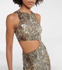 Sequined cutout midi dress