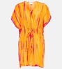 Tie-dyed silk kaftan