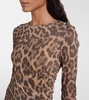 Leopard-print midi dress