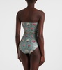 Ilusión floral embroidered swimsuit