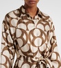 Ileana printed silk twill shirt dress