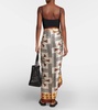 Printed silk beach cover-up