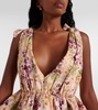 Infinito Florecer ruffled cotton minidress
