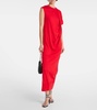 Draped wool maxi dress