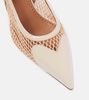 Le Cœur fishnet leather slingback pumps