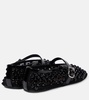 Studded mesh Mary Jane flats