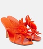 Adam raffia-trimmed leather mules