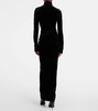 Ruched velvet midi dress