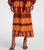 Printed silk wrap dress