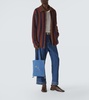Striped mohair-blend cardigan