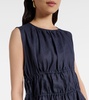 Como gathered linen minidress