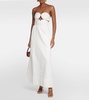 Matelassé cutout strapless maxi dress