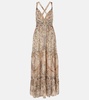 Throne Room gathered silk maxi dress 