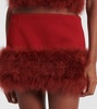 Feather-trimmed miniskirt