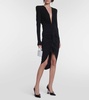 Draped jersey midi dress