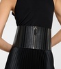 Striped corset leather belt