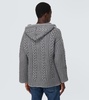 Cable-knit virgin wool hoodie