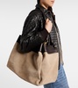 Parachute Knot Maxi suede tote bag