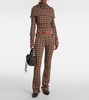 Checked wool and cotton-blend flared pants