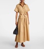 Agoraio pleated cotton shirt dress