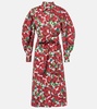 Floral cotton-blend shirt dress