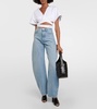 Logo cotton jersey crop top