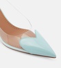 Le Cœur patent leather and PU slingback pumps