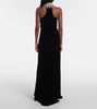 Embroidered velvet gown