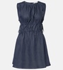 Como gathered linen minidress