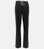 Criss-Cross high-rise faux leather pants