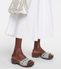 Vienne leather and wood slides