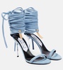 x Sergio Rossi Marquise denim sandals
